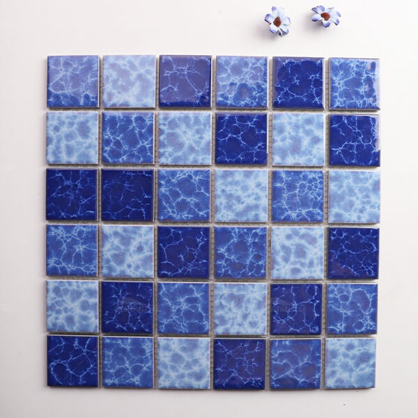 48x48mm Square Glossy Crystal Glazed Porcelain Mixed Blue KGA1002,pool tiles, swimming pool tiles for sale, pool tile supplier