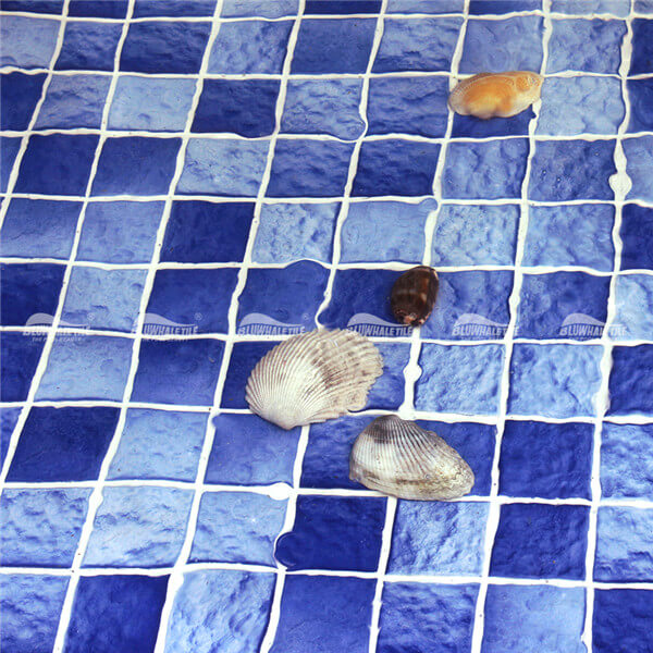 Wave Blue CKO014Y,Azulejo de mosaico, Mosaico cerâmico, Azulejo de mosaico para piscina, Wave Pattern Pool Mosaic