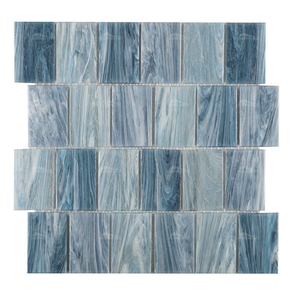 48x73mm Rectangle Matte Hot Melt Glass Blue GZOJ2601,glass tile for pool steps,modern glass pool tile,wholesale pool glass tile