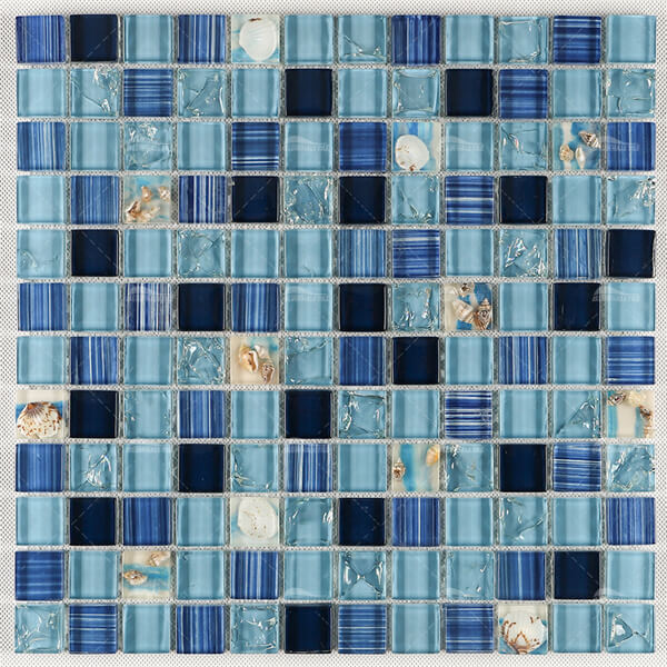 Glass mix Conch Resin Tile Blue GHGH8604,pool tile,conch glass mosaic,shell glass mosaic,pool tile suppliers