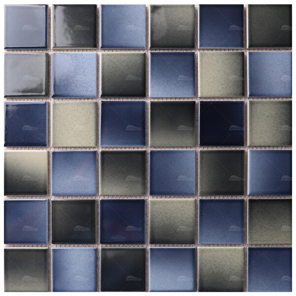 48x48mm Square Glossy Porcelain Gradient Blue KGA1901,swimming pool tiles,square mosaic tiles,the pool tile company
