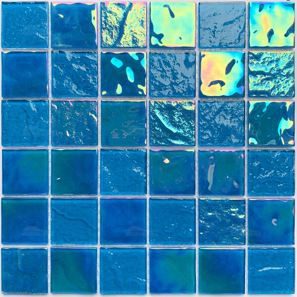 48x48mm Square Crystal Glass Iridescent Blue GKOL1605,swimming pool mosaic，glass tile swimming pool，pool mosaic wholesale tiles