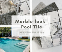 New Pool Tile Ideas: Marble-look Porcelain Pool Mosaic Tile-modern pool tiles ideas, marble swimming pool tiles, swimming pool non slip tiles, pool tile for sale online