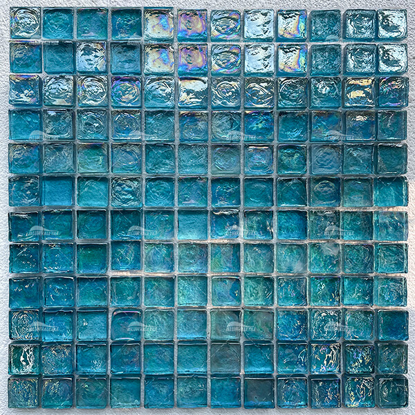 25*25mm Iridescent Clear Glass Aqua Blue GKOF1601,glass mosaic pool tiles,glass pool tile,glass mosaic tile for pool