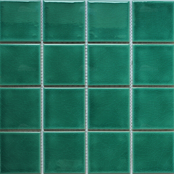 73*73mm Square Porcelain Crackle Emerald Green COB703X,green swimming pool tiles,green mosaic pool tiles,3x3 pool tile