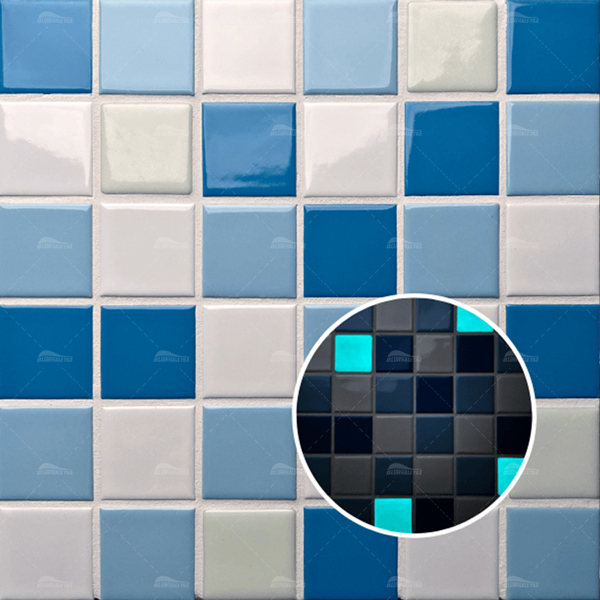 48*48mm Square Porcelain Glow in the Dark Blue KOH6003,porcelain pool tiles,glow in the dark pool mosaics,fluorescent pool tiles