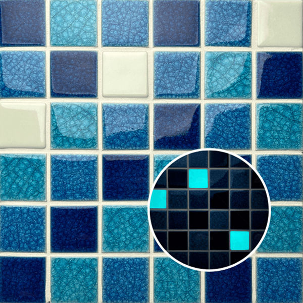 48*48mm Square Porcelain Glow in the Dark Blue KOH6005,pool tiles, glow in the dark swimming pool tiles, glow in the dark pool tile for sale