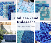 Dive Into Pool Tile: 3 Silicon Joint Iridescent Hot Melt Glass Mosaic-pool tile mosaic glass, hot melt glass mosaic, mosaic for pool, pool tile supplier
