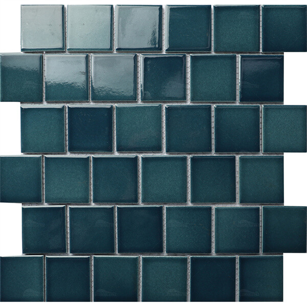 48x48mm Running Bond Square Glossy Porcelain Gradient Blue KGA2601-1,ceramic pool tile, blue tiles pool, pool design tiles