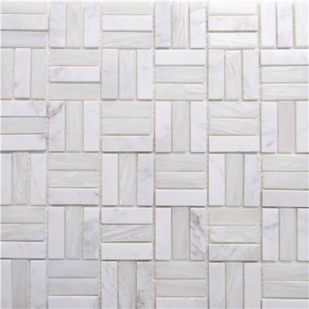 Classic Hot Melting Glass White GZOJ2201,glass mosaic tiles, glass mosaic tiles china, white glass mosaic tiles