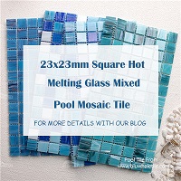 New Arrival: 23x23mm Square Hot Melting Glass Mixed Pool Mosaic Tile-Hot Melting Glass Mixed Pool Mosaic,glass mosaic pool tiles,swimming pools design,glass pool tile,glass tiles