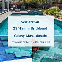 New Arrival: 23x48mm Brickbond Galaxy Crystal Glass Pool Mosaic Tile-crystal glass mosaic tile, glass mosaic tiles australia, tiles factory outlet